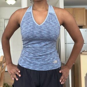 North Face blue workout shelf bra tank, M